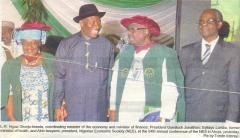 PROF. AKIN IWAYEMI THE PRESIDENT OF NES AND PRINCIPAL INVESTIGATOR CPEEL WITH THE PRESIDENT OF THE FEDERAL REPUBLIC OF NIGERIA